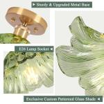Loiogohot Semi Flush Mount Ceiling Light,Hallway Vintage Lights Fixture Ceiling Green 11" E26 Vintage Light Fixtures for Closet Hallway Kitchen Dining Room
