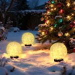 HOTEAGLE Solar Globe Lights Outdoor Waterproof-Large 2-Pack Solar Balls Garden-Cracked Glass Ball Solar Lights Outdoor-Solar Orbs Outside Decor Garden Patio & Lawn Backyard Decor