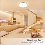 Lepro 11 inch 24 watt Flush Mount LED Ceiling Light 2400 Lumen 200 watt Equivalent, Waterproof, 3000 Kelvin Soft Warm White Bright Ceiling Fixture for Bedroom, Bathroom, Kitchen,Laundry, Living Room