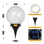 HOTEAGLE Solar Globe Lights Outdoor Waterproof-Large 2-Pack Solar Balls Garden-Cracked Glass Ball Solar Lights Outdoor-Solar Orbs Outside Decor Garden Patio & Lawn Backyard Decor