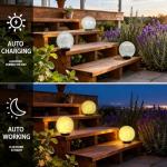 HOTEAGLE Solar Globe Lights Outdoor Waterproof-Large 2-Pack Solar Balls Garden-Cracked Glass Ball Solar Lights Outdoor-Solar Orbs Outside Decor Garden Patio & Lawn Backyard Decor