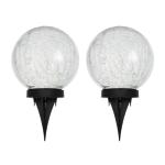 HOTEAGLE Solar Globe Lights Outdoor Waterproof-Large 2-Pack Solar Balls Garden-Cracked Glass Ball Solar Lights Outdoor-Solar Orbs Outside Decor Garden Patio & Lawn Backyard Decor