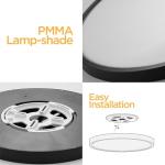 TALOYA Black Led Light Fixture Ceiling Flush Mount, Surface Mounted Fixture for Bedroom Office Porch Stairwell Utility Room 12 Inch 5CCT Lighting Options 4-Pack