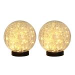 HOTEAGLE Solar Globe Lights Outdoor Waterproof-Large 2-Pack Solar Balls Garden-Cracked Glass Ball Solar Lights Outdoor-Solar Orbs Outside Decor Garden Patio & Lawn Backyard Decor