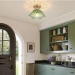 Loiogohot Semi Flush Mount Ceiling Light,Hallway Vintage Lights Fixture Ceiling Green 11" E26 Vintage Light Fixtures for Closet Hallway Kitchen Dining Room