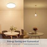 Lepro 11 inch 24 watt Flush Mount LED Ceiling Light 2400 Lumen 200 watt Equivalent, Waterproof, 3000 Kelvin Soft Warm White Bright Ceiling Fixture for Bedroom, Bathroom, Kitchen,Laundry, Living Room