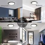 TALOYA Black Led Light Fixture Ceiling Flush Mount, Surface Mounted Fixture for Bedroom Office Porch Stairwell Utility Room 12 Inch 5CCT Lighting Options 4-Pack