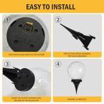 HOTEAGLE Solar Globe Lights Outdoor Waterproof-Large 2-Pack Solar Balls Garden-Cracked Glass Ball Solar Lights Outdoor-Solar Orbs Outside Decor Garden Patio & Lawn Backyard Decor