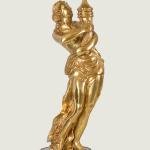 French all-copper large living room floor lamp European-style villa hotel lobby creative statue decorative ornament art lamp