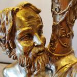 Hotel decoration luxury antique European emperors gold-plated brass god handheld candle lighting bronze floor lamp