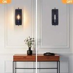 Maylaywood Industrial Wall Sconces Set of 2, Vintage Light Fixture, E26 Base, Matte Black Metal Wall Mount Lamp, Modern Indoor Lighting Hardwired
