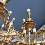 Hotel decoration luxury antique European emperors gold-plated brass god handheld candle lighting bronze floor lamp