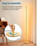 DEWENWILS Floor Lamps for Living Room, Set of 2 LED Corner Light Works with Foot Switch, 1100 LM Dimmable Floor Lamp with 3000K Warm White, 57.5" Standing Lamp for Living Room, Bedroom, Office (Gold)