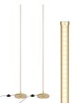 DEWENWILS Floor Lamps for Living Room, Set of 2 LED Corner Light Works with Foot Switch, 1100 LM Dimmable Floor Lamp with 3000K Warm White, 57.5" Standing Lamp for Living Room, Bedroom, Office (Gold)