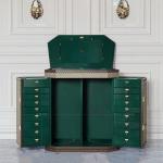 floor-to-ceiling solid wood storage cabinet with mirror, light luxury high-end luxury house, designer jewelry cabinet