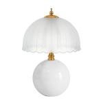 PARTPHONER Mushroom Table Lamp, Ceramic Bedside Lamp with Glass Shade, 3-Way Lighting (2700K-5000K) Rocker Switch, Small Nightstand Lamp for Bedroom, Living Room, Office, White