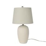 Nourison Home 23" Natural White Ceramic Jar Table Lamp for Bedroom, Living Room, Dining Office, with Off-White Shade