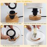 Small Bedside Table Lamp for Bedroom set of 2,Minimalist Wood Base & Round Fabric Shade,Mini Cute Cozy Warm Nightstand Boho Lamp set, Study Desk Night Stand Light for Room, Dorm,Nursery,Living Room