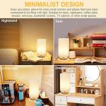 Small Bedside Table Lamp for Bedroom set of 2,Minimalist Wood Base & Round Fabric Shade,Mini Cute Cozy Warm Nightstand Boho Lamp set, Study Desk Night Stand Light for Room, Dorm,Nursery,Living Room