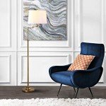 SAFAVIEH Lighting Collection Nadia Traditional Farmhouse Swivel Swing Arm Gold 64-inch Adjustable Height Living Room Bedroom Home Office Standing Floor Lamp (LED Bulb Included)