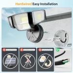 Onforu 90W Flood Lights Outdoor, 10000LM Brightness LED Flood Light with 4 Heads, Switch Controlled Floodlight, IP66 Waterproof 6500K Exterior Security Lights for Outside Yard Garage Patio