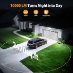 Onforu 90W Flood Lights Outdoor, 10000LM Brightness LED Flood Light with 4 Heads, Switch Controlled Floodlight, IP66 Waterproof 6500K Exterior Security Lights for Outside Yard Garage Patio