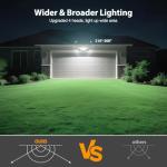 Onforu 90W Flood Lights Outdoor, 10000LM Brightness LED Flood Light with 4 Heads, Switch Controlled Floodlight, IP66 Waterproof 6500K Exterior Security Lights for Outside Yard Garage Patio