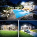 Onforu 90W Flood Lights Outdoor, 10000LM Brightness LED Flood Light with 4 Heads, Switch Controlled Floodlight, IP66 Waterproof 6500K Exterior Security Lights for Outside Yard Garage Patio