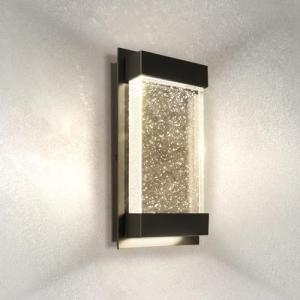 ASD LED 12" Bubble Glass Wall Light Fixture, Outdoor & Indoor Seeded Sconce | 3CCT, Waterproof, Dimmable, Up-Down Glow, ETL Listed | 22W 500LM 3000-5000K 120V | Exterior Porch Lighting | Black