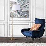 SAFAVIEH Lighting Collection Nadia Traditional Farmhouse Swivel Swing Arm Gold 64-inch Adjustable Height Living Room Bedroom Home Office Standing Floor Lamp (LED Bulb Included)