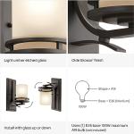 Kichler Hendrik 12” Wall Light Fixture in Olde Bronze with Umber Etched Glass, 1-Light Wall Lamp for Bedroom or Living Room, 5076OZ