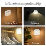 4 Pack Motion Sensor LED Night Light Rechargeable Stick-on Magnet Night Lamp For Bedroom Kitchen Stair Hallway Cupboard Lighting