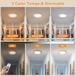 Rechargeable Ceiling Light 2Pack, 3 Color Motion Sensor Lights with Remote, Wireless Ceiling Light Battery Operated, Magnetic Dimmable LED Lights for Shower Closet Pantry Shed Hallway Porch Garage