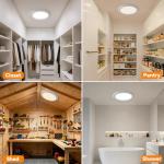 Rechargeable Ceiling Light 2Pack, 3 Color Motion Sensor Lights with Remote, Wireless Ceiling Light Battery Operated, Magnetic Dimmable LED Lights for Shower Closet Pantry Shed Hallway Porch Garage
