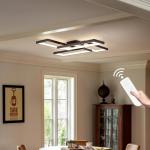 Shine LUEST Modern LED Ceiling Lights for Bedroom 26" Dimmable Square Ceiling Lights for Living Room with Remote Control Black Bedroom Light Fixture for Kitchen,Bathroom,Balcony