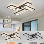 Shine LUEST Modern LED Ceiling Lights for Bedroom 26" Dimmable Square Ceiling Lights for Living Room with Remote Control Black Bedroom Light Fixture for Kitchen,Bathroom,Balcony