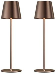 Cordless Table Lamp Rechargeable Brown - KK 2 Pack 5000mAH Battery Operated Lamp for Counter, 3 Color Stepless Dimming Wireless Lamp for Dining Table, Kitchen Counter, Outdoor Patio, Touch Control