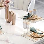 Service Oilproof Luxury Bedside Unique Gold Vintage Marble Mobile Dining Table Nordic Big Design Restaurant Mesa Hotel Furniture