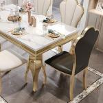 Service Oilproof Luxury Bedside Unique Gold Vintage Marble Mobile Dining Table Nordic Big Design Restaurant Mesa Hotel Furniture