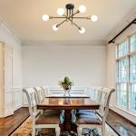 Biewalk Modern Chandelier Ceiling Light Fixture, 6-Light Sputnik Dining Chandeliers 31.18" Gold and Black Chandelier Over Table, Mid Century Lights Fixture for Dining Room Living Room Kitchen Island