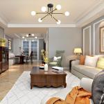 Biewalk Modern Chandelier Ceiling Light Fixture, 6-Light Sputnik Dining Chandeliers 31.18" Gold and Black Chandelier Over Table, Mid Century Lights Fixture for Dining Room Living Room Kitchen Island