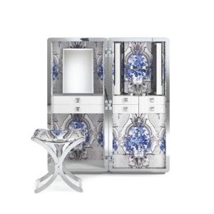 Italian light luxury jewelry cabinet dresser floor-to-ceiling bedroom villa luxury house with makeup stool jewelry cabinet