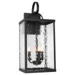 Rosient Large Outdoor Wall Light Fixture, 24" Modern Exterior Wall Lantern with Water Ripple Glass, Matte Black Waterproof Wall Sconce Porch Light for Patio, Garage, Front Door, Garden, Yard, Entryway