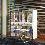 Italian light luxury jewelry cabinet dresser floor-to-ceiling bedroom villa luxury house with makeup stool jewelry cabinet