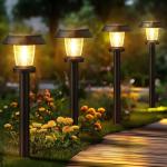 ALEPOD Solar Pathway Lights Outdoor - 8 Pack Solar Powered Garden Lights Waterproof, Decor Landscape Lighting with Three Lighting Modes for Yard, Lawn, Walkway, Driveway, Warm White
