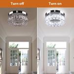 YPQXYHDA 9.8" Crystal Flush Mount Ceiling Light Fixtures LED Round Mini Chandelier Light Fixture Ceiling Lamp for Kitchen Hallway Foyer 15 W 6000K