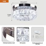 YPQXYHDA 9.8" Crystal Flush Mount Ceiling Light Fixtures LED Round Mini Chandelier Light Fixture Ceiling Lamp for Kitchen Hallway Foyer 15 W 6000K
