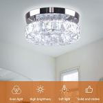 YPQXYHDA 9.8" Crystal Flush Mount Ceiling Light Fixtures LED Round Mini Chandelier Light Fixture Ceiling Lamp for Kitchen Hallway Foyer 15 W 6000K
