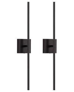 KDG Cordless Wall Sconces Set of 2, Wireless 5200mAh Rechargeable Battery Operated LED Wall Lamps with Remote, 360° Rotate Lightings for Wall Painting, Bedroom, Hallway, Night Light 23.6 inch (Black)
