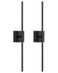KDG Cordless Wall Sconces Set of 2, Wireless 5200mAh Rechargeable Battery Operated LED Wall Lamps with Remote, 360° Rotate Lightings for Wall Painting, Bedroom, Hallway, Night Light 23.6 inch (Black)